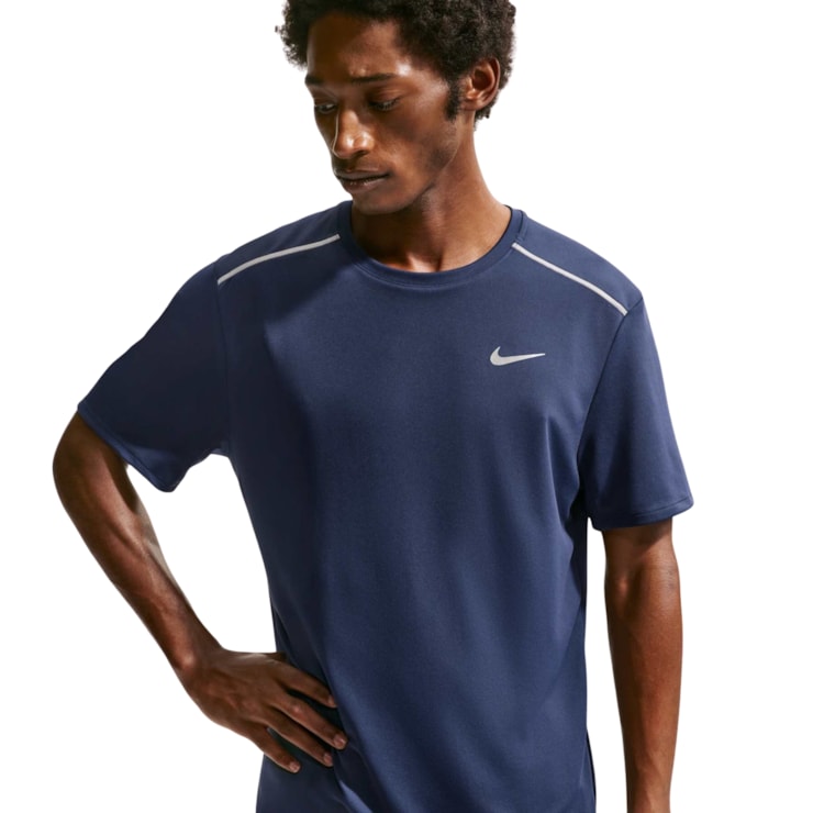 Camiseta Dri-Fit Nike Uv Miler Masculina - Azul Escuro