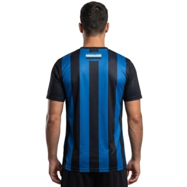 Camiseta Esporte Clube Pinheiros Colmeia Listrada Masculina - Azul/Preta