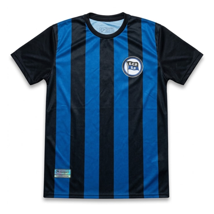 Camiseta Esporte Clube Pinheiros Colmeia Listrada Masculina - Azul/Preta