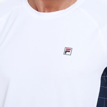 Camiseta Fila Grid Match Masculina - Branca/Marinho