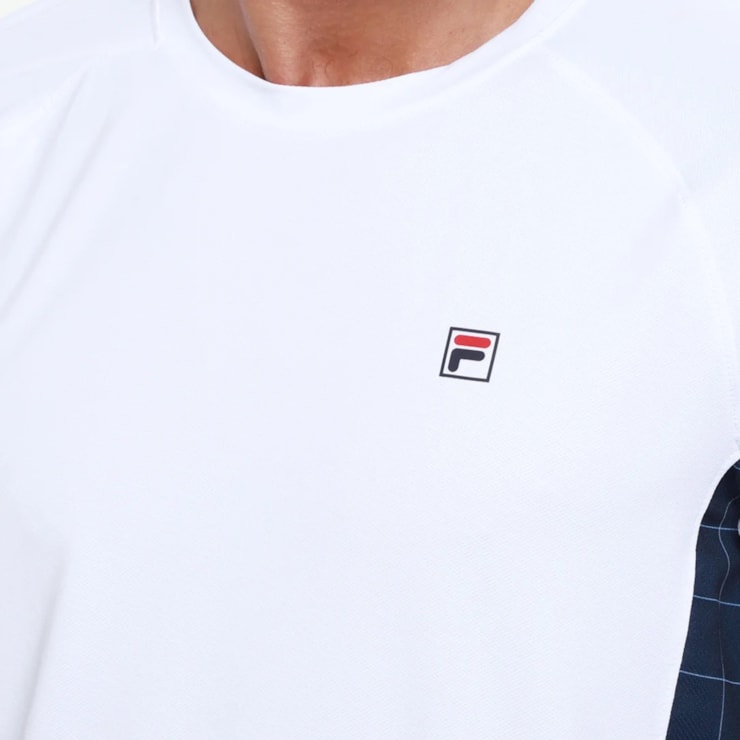 Camiseta Fila Grid Match Masculina - Branca/Marinho