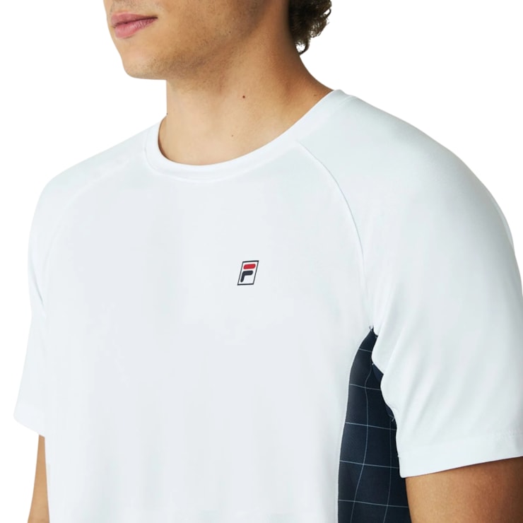 Camiseta Fila Grid Match Masculina - Branca/Marinho