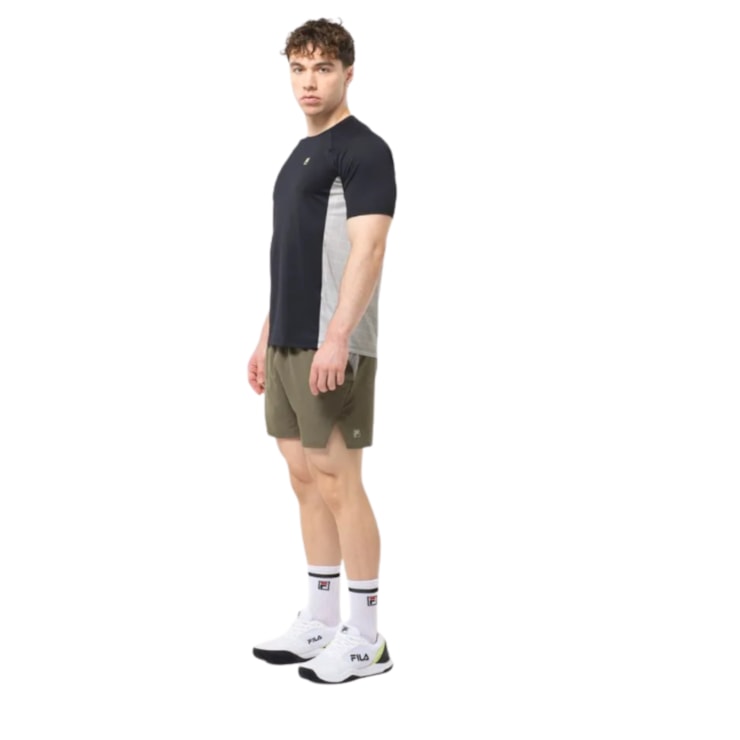 Camiseta Fila Grid Match Masculina - Preta/Verde