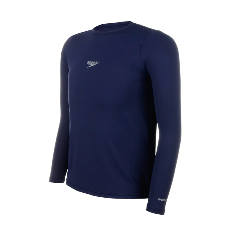Camiseta Manga Longa Speedo Proteção Uv50 Infantil - Marinho