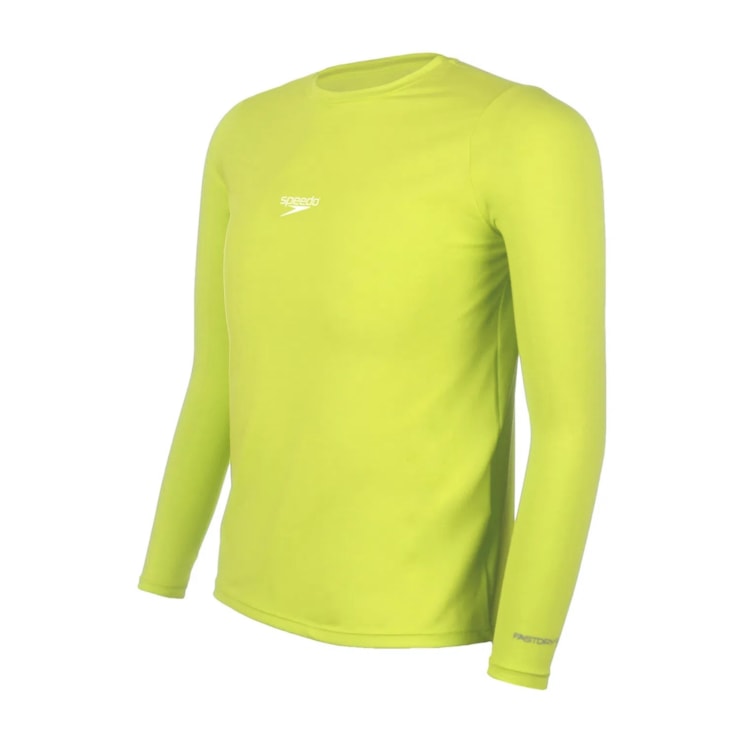 Camiseta Manga Longa Speedo Proteção Uv50 Infantil - Verde Limão
