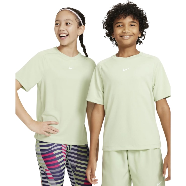Camiseta Nike Dri-Fit Multi Infantil - Verde/Branca