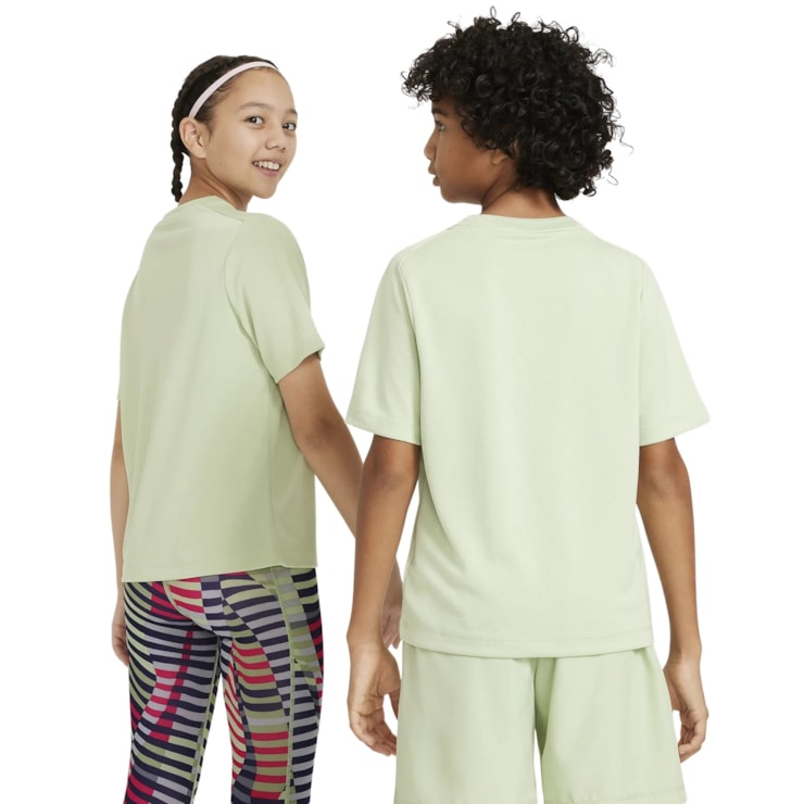 Camiseta Nike Dri-Fit Multi Infantil - Verde/Branca