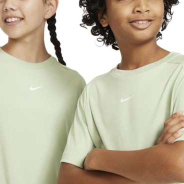 Camiseta Nike Dri-Fit Multi Infantil - Verde/Branca