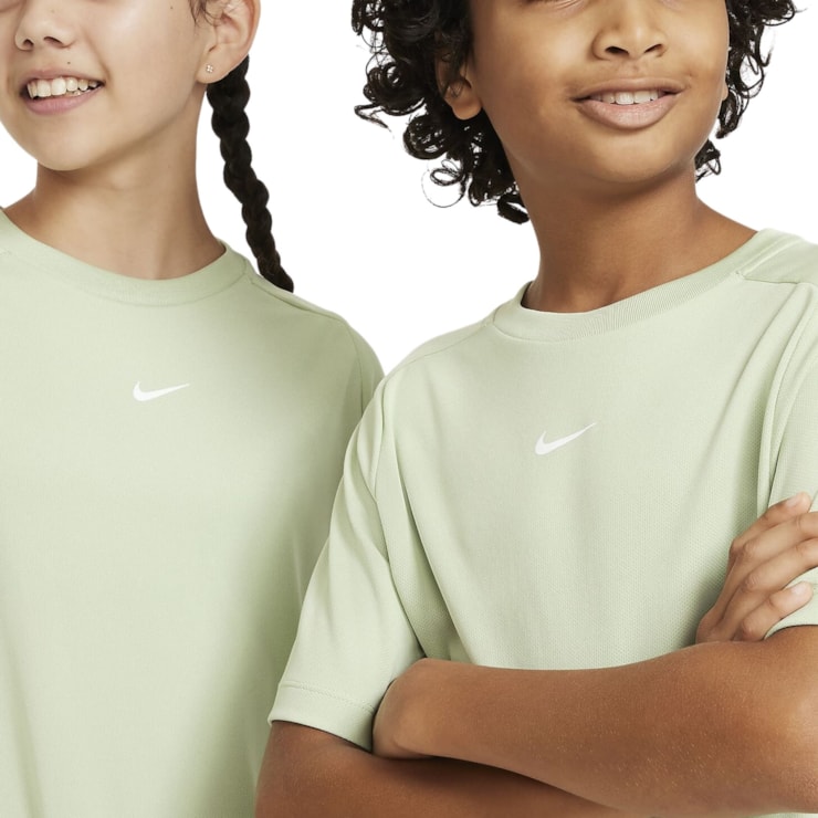 Camiseta Nike Dri-Fit Multi Infantil - Verde/Branca