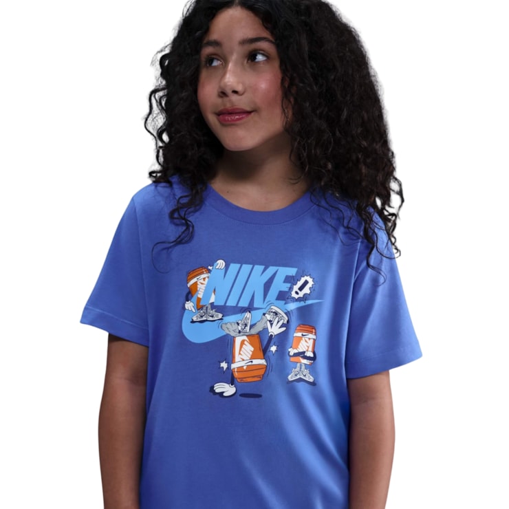 Camiseta Nike Sportswear Boxy Break Dance Infantil - Azul