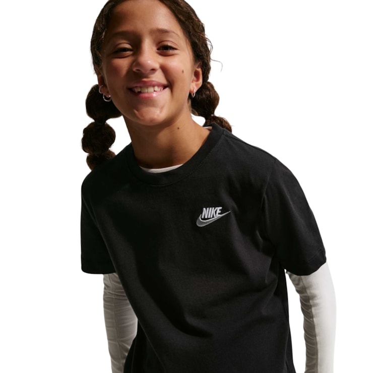 Camiseta Nike Sportswear Futura Infantil - Preta