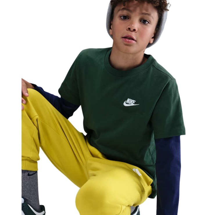 Camiseta Nike Sportswear Futura Tee Infantil - Verde Escuro
