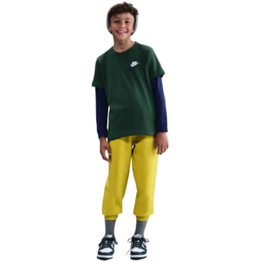 Camiseta Nike Sportswear Futura Tee Infantil - Verde Escuro