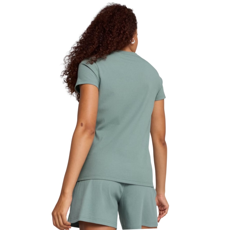 Camiseta Puma Ess Elevated Rib Feminina - Verde