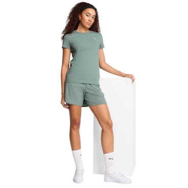 Camiseta Puma Ess Elevated Rib Feminina - Verde