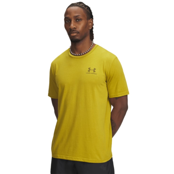 Camiseta Under Armour Left Chest Masculina - Amarela