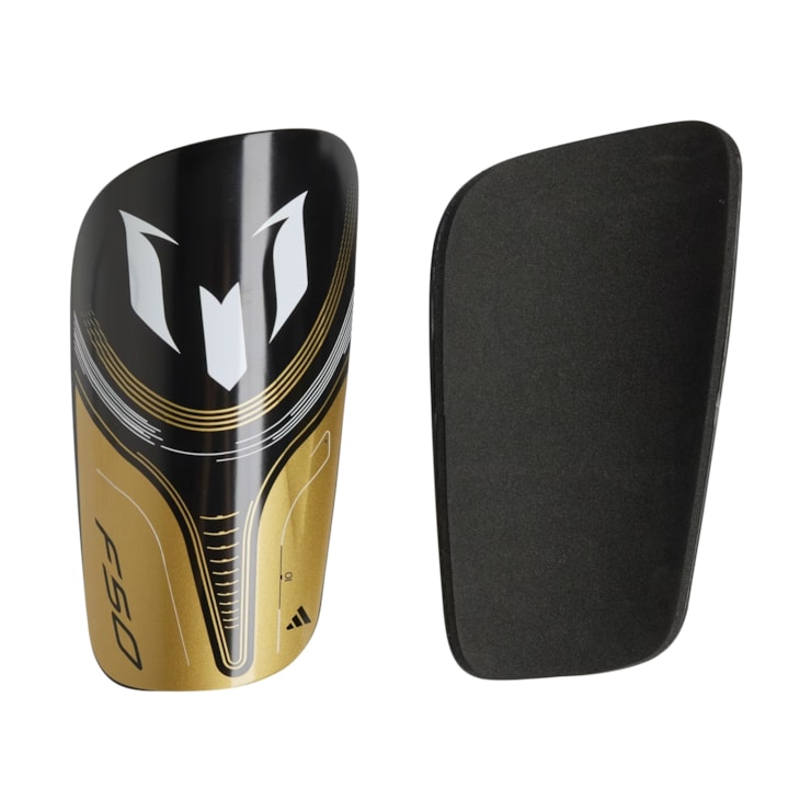 Caneleira Adidas Messi Club Unissex - Preta/Dourada