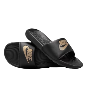 Chinelo Nike Slide Victori One Masculino - Preto/Dourado