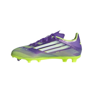 Chuteira Campo Adidas F50 League Firm Multi-Ground Infantil - Roxa/Amarela