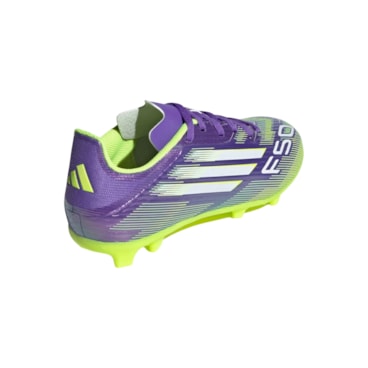 Chuteira Campo Adidas F50 League Firm Multi-Ground Infantil - Roxa/Amarela