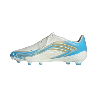 Chuteira Campo Adidas F50 Messi League Infantil - Bege/Azul