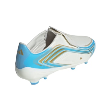 Chuteira Campo Adidas F50 Messi League Infantil - Bege/Azul
