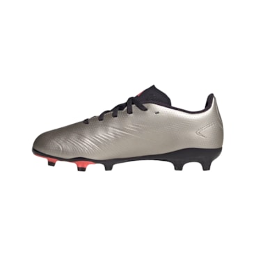 Chuteira Campo Adidas Predator League Low Infantil - Cinza Metálica