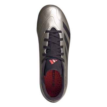 Chuteira Campo Adidas Predator League Low Infantil - Cinza Metálica