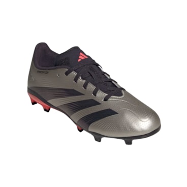 Chuteira Campo Adidas Predator League Low Infantil - Cinza Metálica