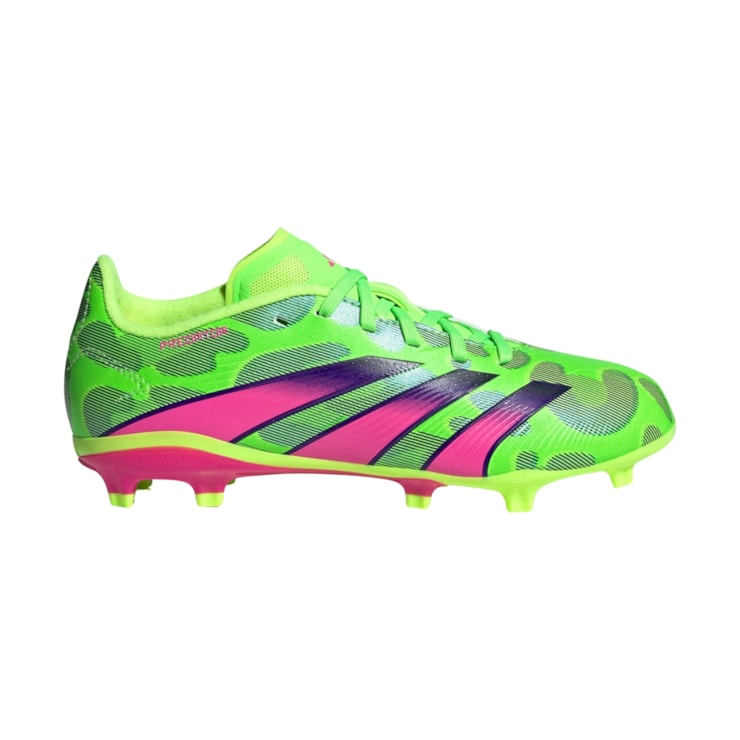 Chuteira Campo Adidas Predator League Low Infantil - Verde/Rosa