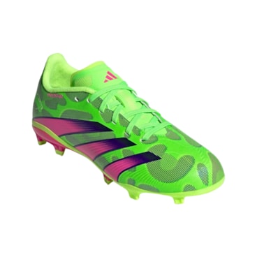 Chuteira Campo Adidas Predator League Low Infantil - Verde/Rosa