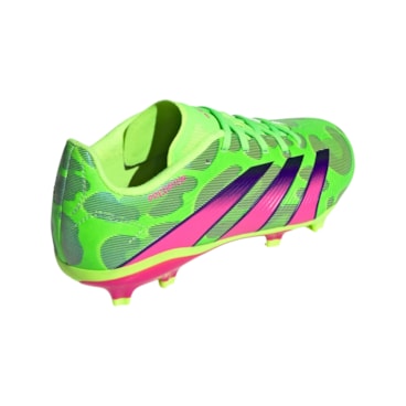 Chuteira Campo Adidas Predator League Low Infantil - Verde/Rosa