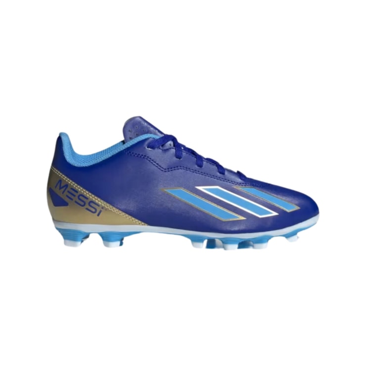 Chuteira Campo Adidas X Crazyfast 23 Messi Club Infantil - Azul/Branca