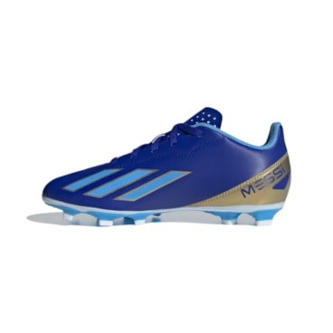Chuteira Campo Adidas X Crazyfast 23 Messi Club Infantil - Azul/Branca