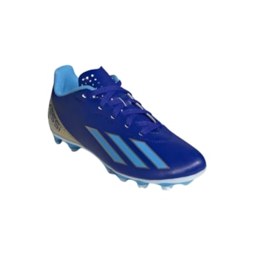 Chuteira Campo Adidas X Crazyfast 23 Messi Club Infantil - Azul/Branca