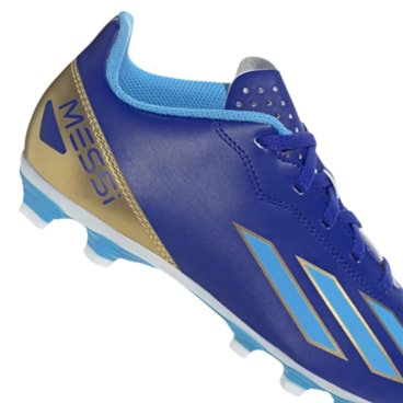Chuteira Campo Adidas X Crazyfast 23 Messi Club Infantil - Azul/Branca