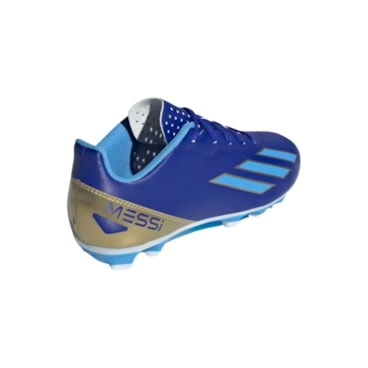 Chuteira Campo Adidas X Crazyfast 23 Messi Club Infantil - Azul/Branca
