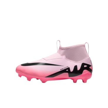 Chuteira Campo Nike Mercurial Zoom Superfly 9 Academy Infantil - Rosa