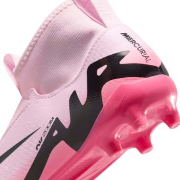Chuteira Campo Nike Mercurial Zoom Superfly 9 Academy Infantil - Rosa