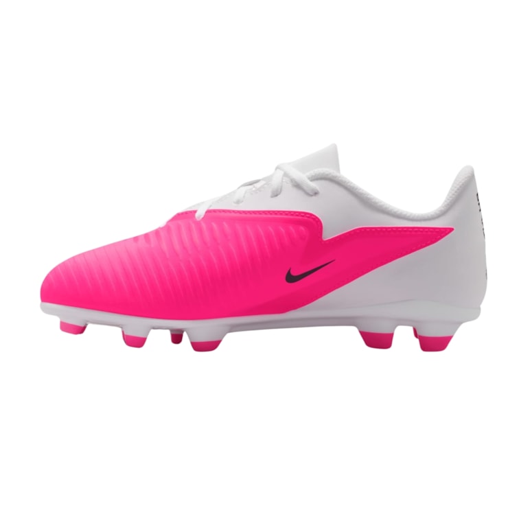 Chuteira Campo Nike Phantom 6 Club Low Infantil - Rosa/Branca