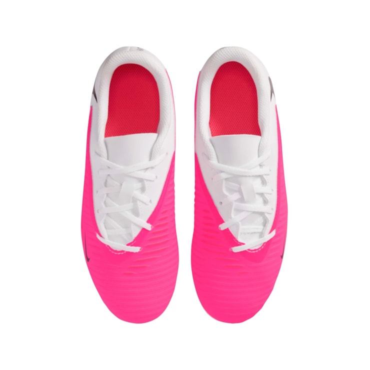 Chuteira Campo Nike Phantom 6 Club Low Infantil - Rosa/Branca