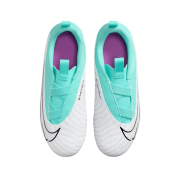 Chuteira Campo Nike Phantom Gx Academy Fg Infantil - Branca/Verde