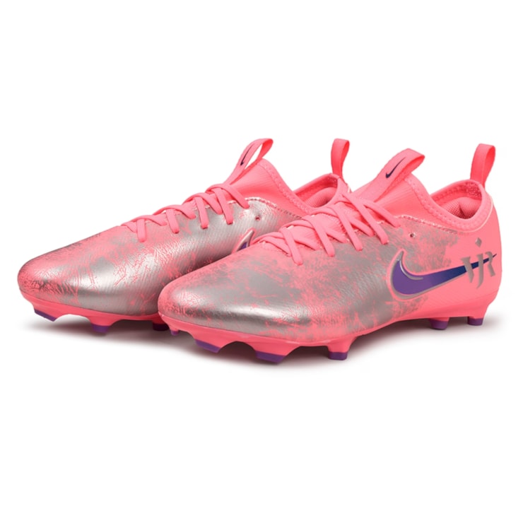 Chuteira Campo Nike Vini Jr Zoom Vapor 16 Academy Infantil - Rosa
