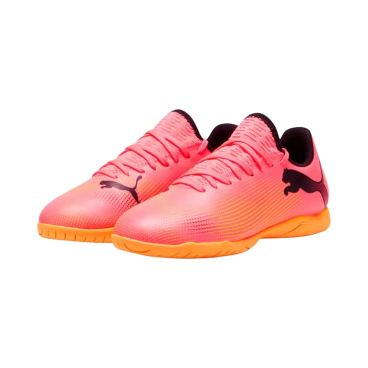 Chuteira De Futsal Future 7 Play Infantil - Laranja