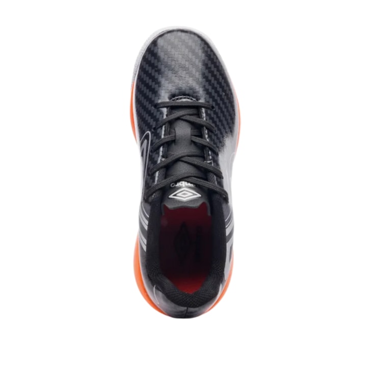Chuteira Fustal Umbro Pro 5 Infantil - Preta/Laranja