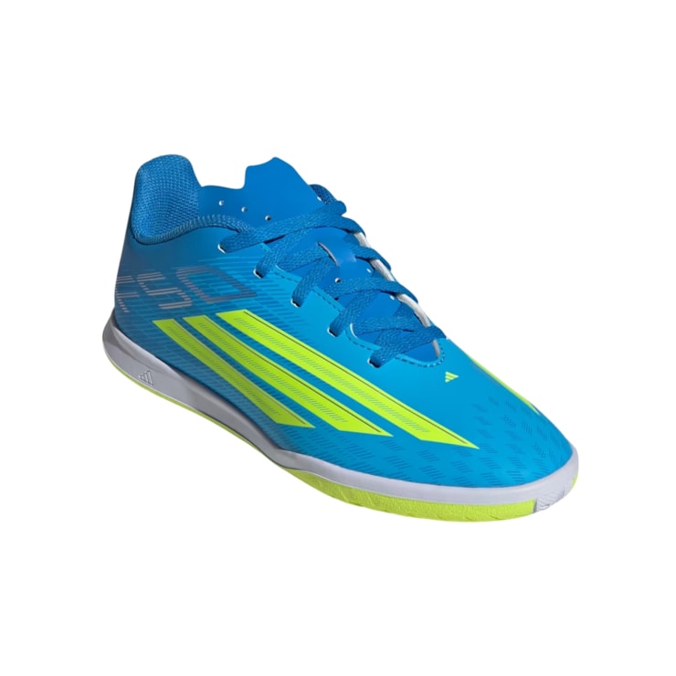 Chuteira Futsal Adidas F50 Club Infantil - Azul/Amarela
