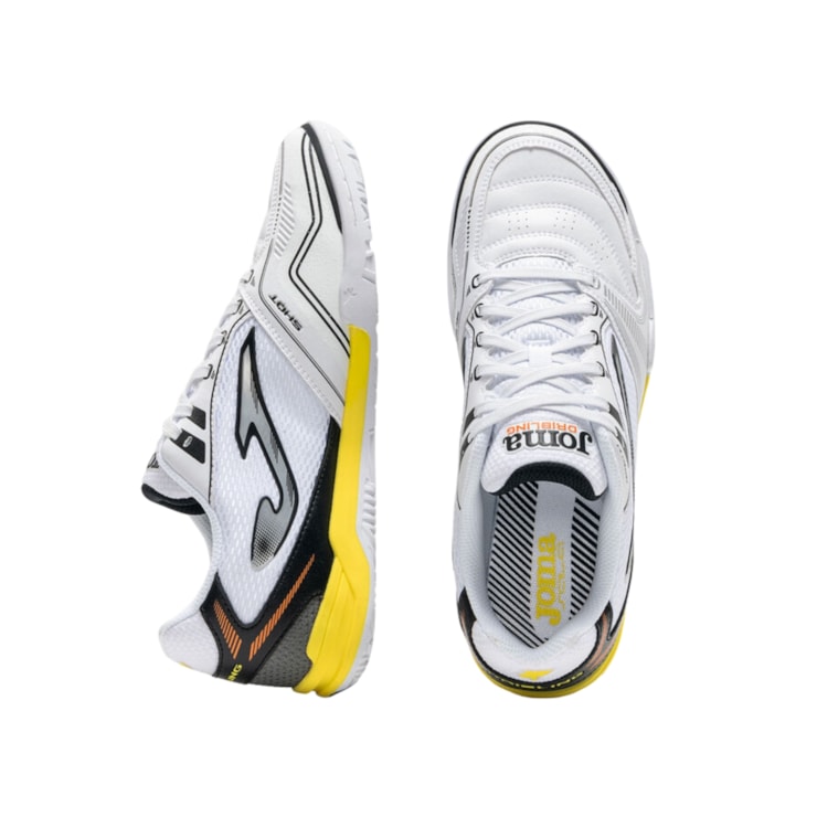 Chuteira Futsal Joma Dribling 26 Masculina - Branca/Amarela