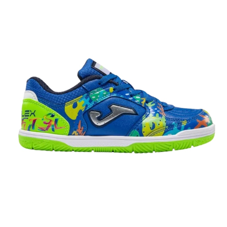 Chuteira Futsal Joma Top Flex Infantil - Azul/Verde