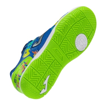 Chuteira Futsal Joma Top Flex Infantil - Azul/Verde