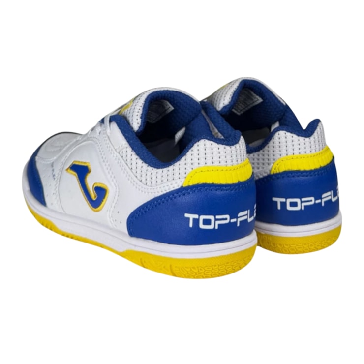 Chuteira Futsal Joma Top Flex Infantil - Branca/Azul